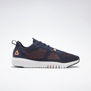 Reebok Flexagon Trainingsschuhe Damen - Navy/Orange/Weiß - DE 497-TYC